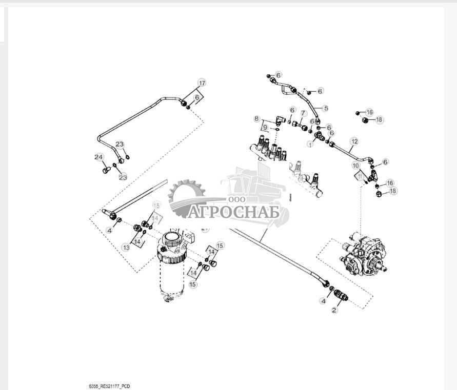 6355 Low Pressure Fuel Lines 